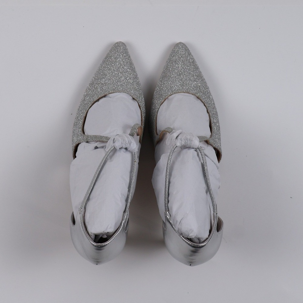 Nina Heels Neoma-VG Silver Glitter Metallic 8 M NWT - Picture 1 of 5